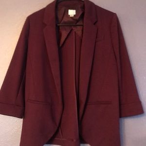 Lauren Conrad maroon blazer. Only worn a few times. Brand new was $64